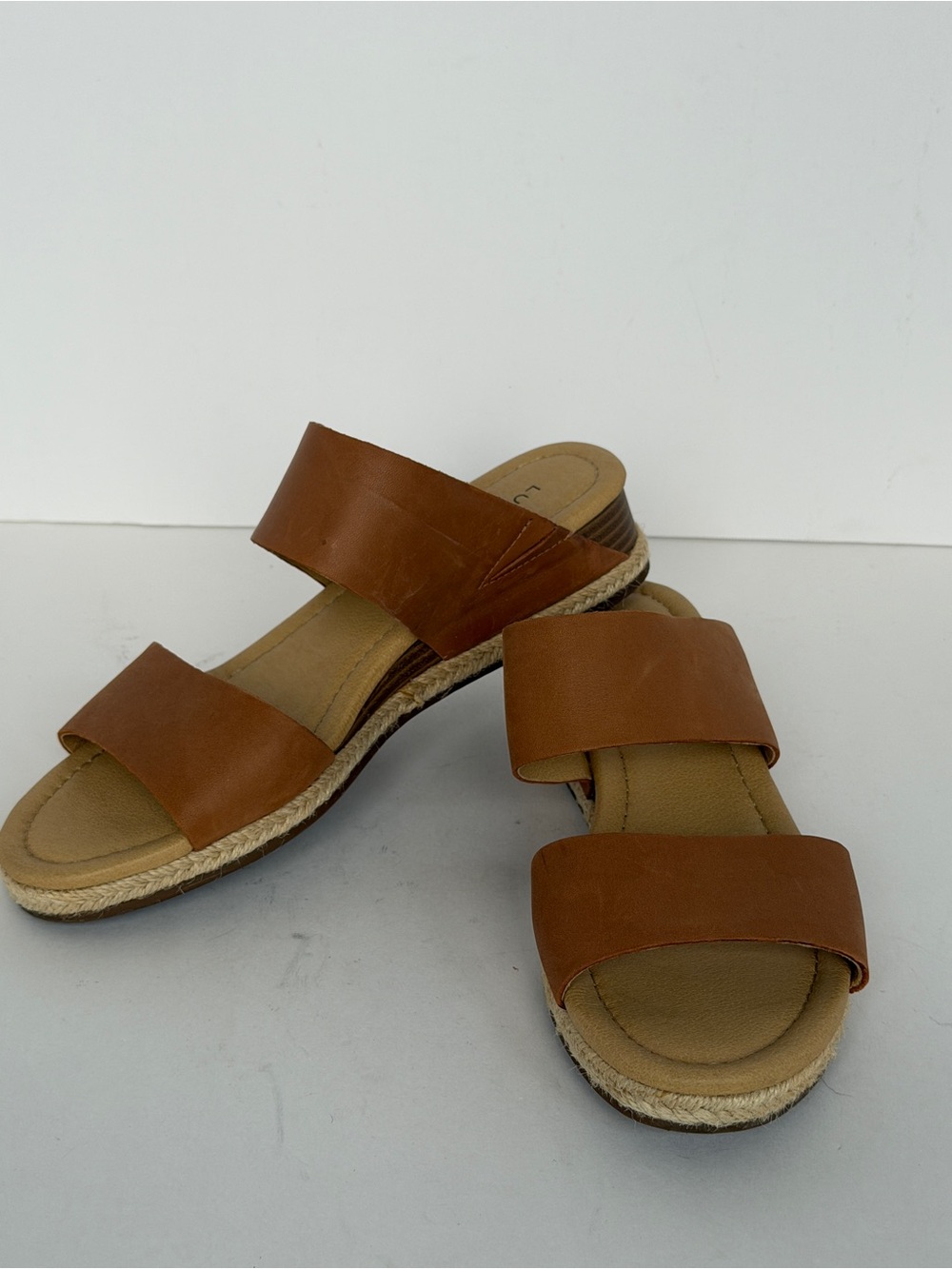 Lucky Brand Women's Wyntor Brown Double-Strap Espadrille Slide Sandals - Sz 7